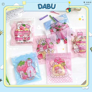 Túi zip đựng phụ kiện DABU hình thỏ dâu 6 mẫu hoạt hình dễ thương