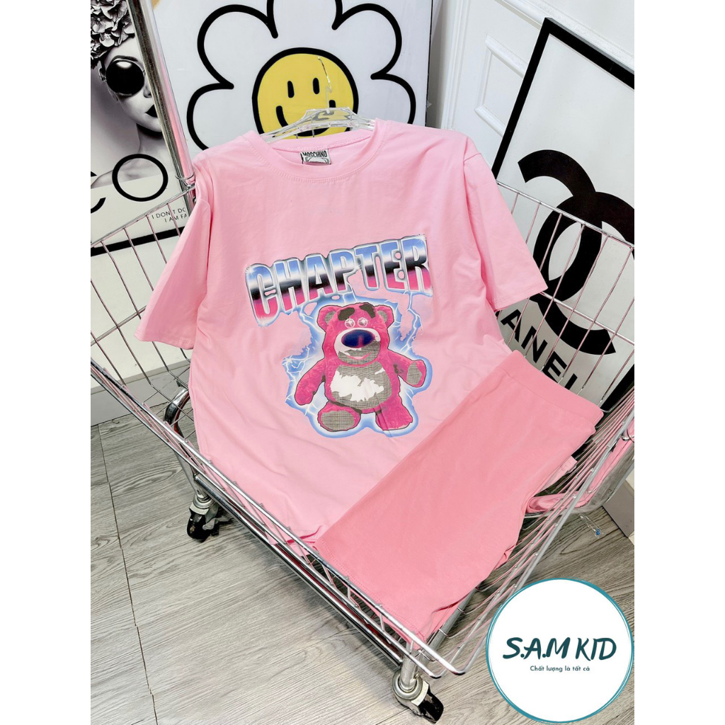 Đồ bộ bé gái quần Lửng 3 Màu gấu sấm sét