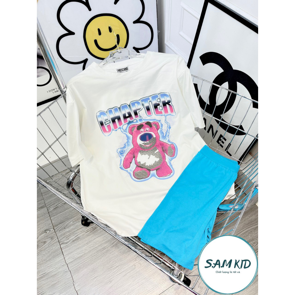 Đồ bộ bé gái quần Lửng 3 Màu gấu sấm sét