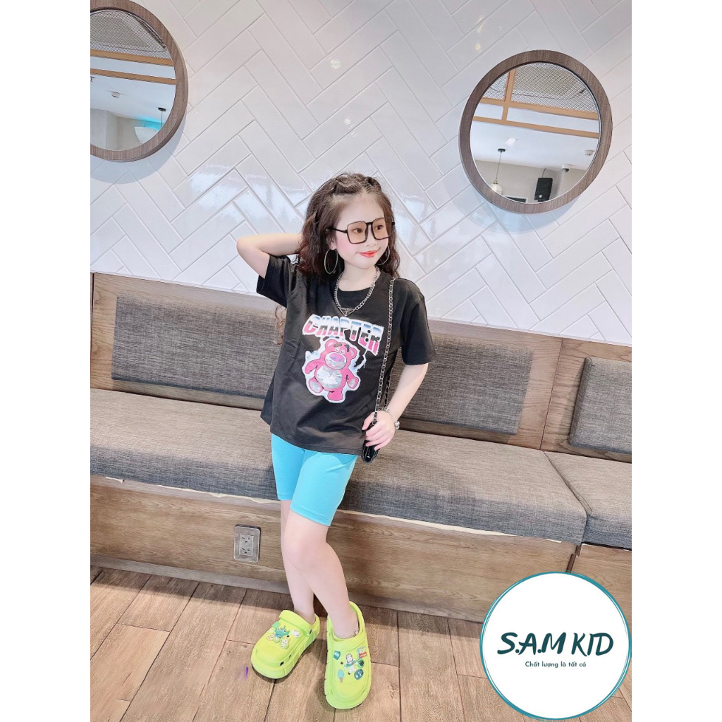 Đồ bộ bé gái quần Lửng 3 Màu gấu sấm sét