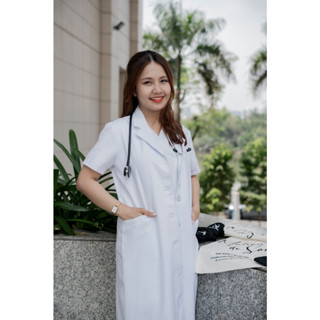 Áo Blouse Nữ Cơ Bản Tay Ngắn Cao Cấp -  Đồng Phục Bác Sĩ, Dược Sĩ - LISA Maison de Santé