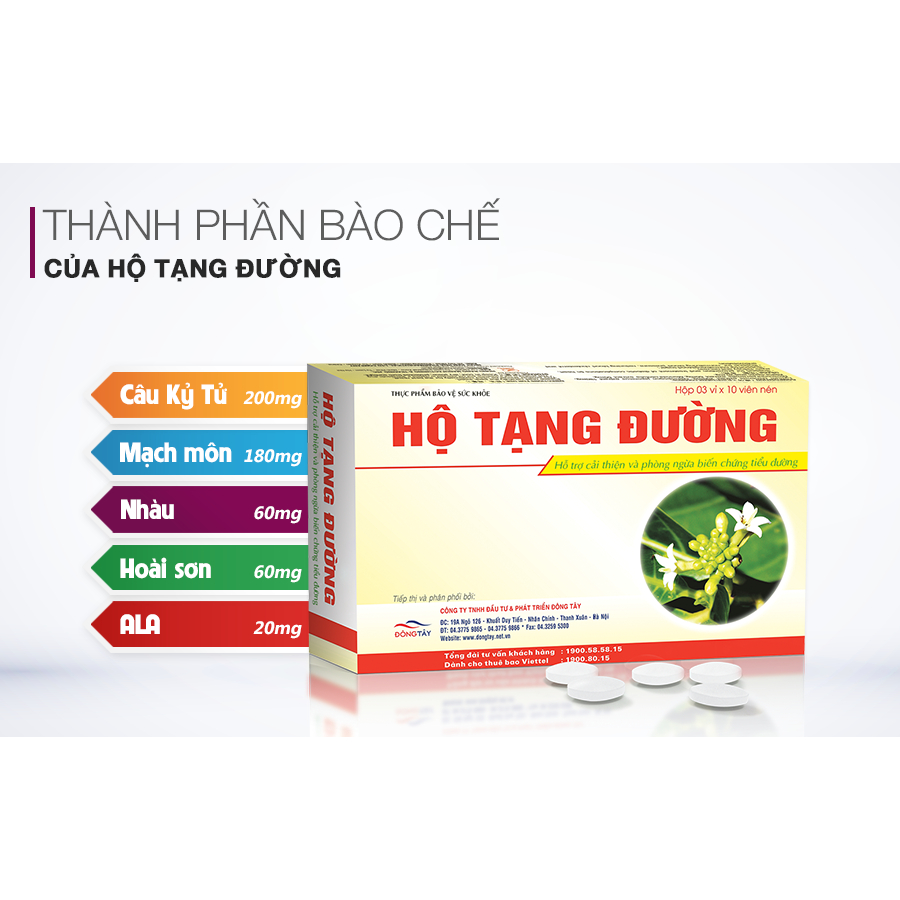 Combo 6 hộp 30 viên Hộ Tạng Đường giúp hỗ trợ phòng và cải thiện biến chứng tiểu đường