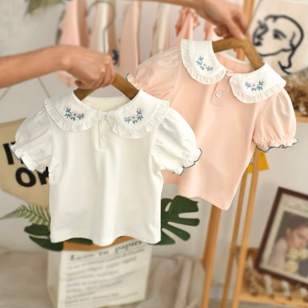 Áo Cổ Bèo Thêu Hoa A1248 Cho Bé Gái - Jumping Beans Official Store
