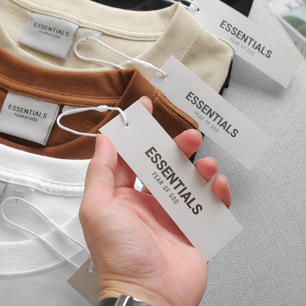 Áo thun cổ tròn unisex phom rộng tay lỡ Cotton 2 Chiều Logo Thêu 4 Màu - EST