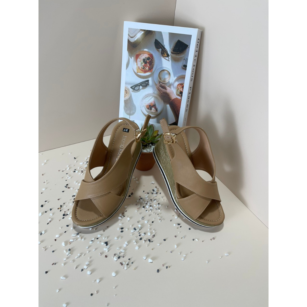 Dép sandal nữ, đế cao 7cm, da cao cấp, chống trơn trượt, mã N132 (hàng loại 1)