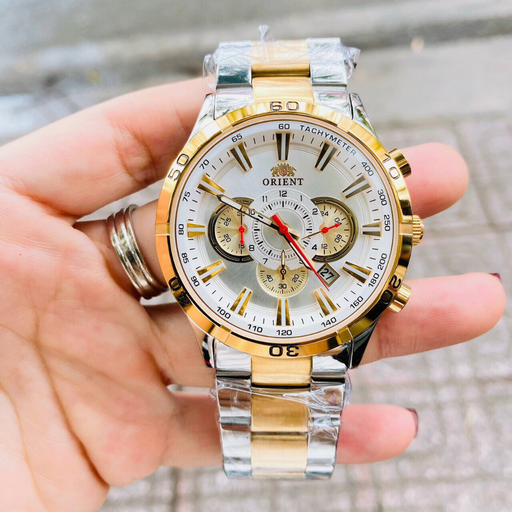 Đồng hồ nam cao cấp ORI€NT OR019123 Watch 40mm, máy pin, dây thép không gỉ, Full box, Luxury diamond