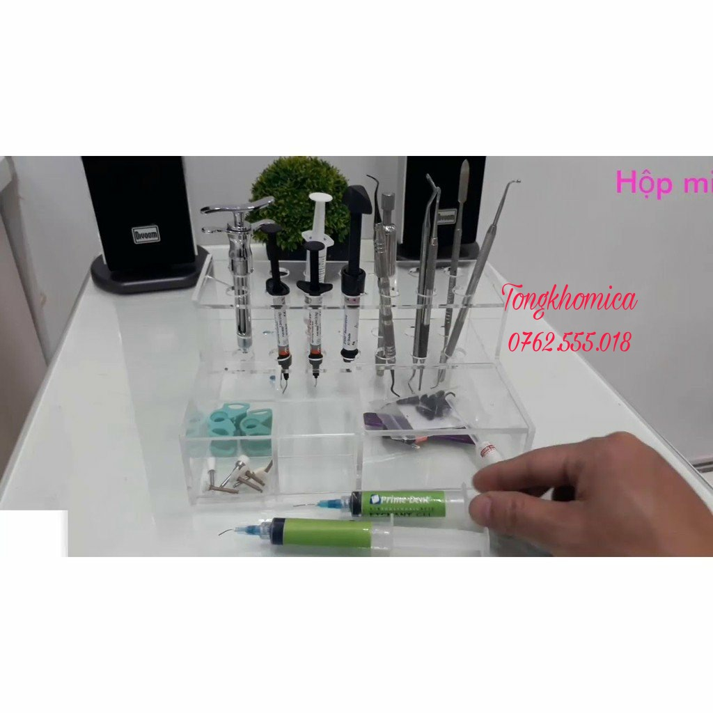 Kệ, khay mica - Đựng Tuýp Composite Và Dụng Cụ Nha Khoa