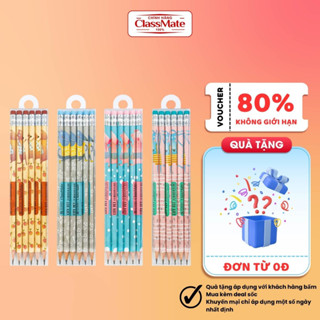 Vỉ 6 Chiếc Bút Chì Gỗ Cao Cấp Có Tẩy CLASSMATE Ngòi 2B, Nét Bút Mịn Chì Mềm, Dùng Cho Bé Tập Viết CL-PC507