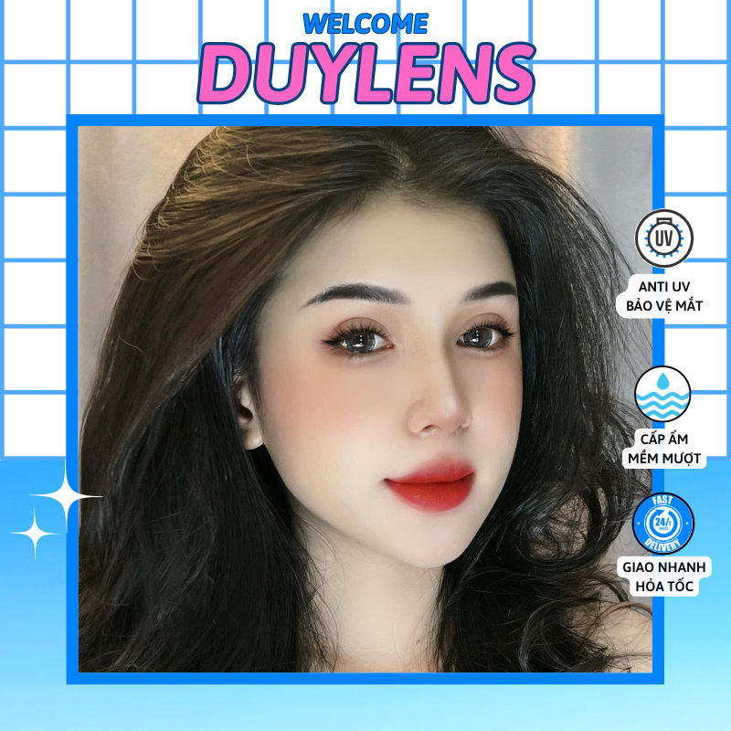 Kính giãn tròng SHIMMER GRAY 0-6 độ 14.5mm - Lens xám hoa đá giãn tròng Hàn Quốc hạn 1 năm