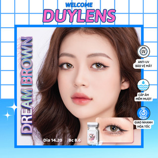 Kính áp tròng nâu tây DREAM BROWN 14.2 - Lens cận chính hãng Hàn Quốc 0-6 độ hạn 1 năm