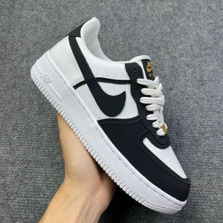 Giày air force 1 custom vải Canvas đen, AF1 vải trắng đen da lộn đế Air nam nữ full box  hot 2023- Nguyễn Tình sneaker