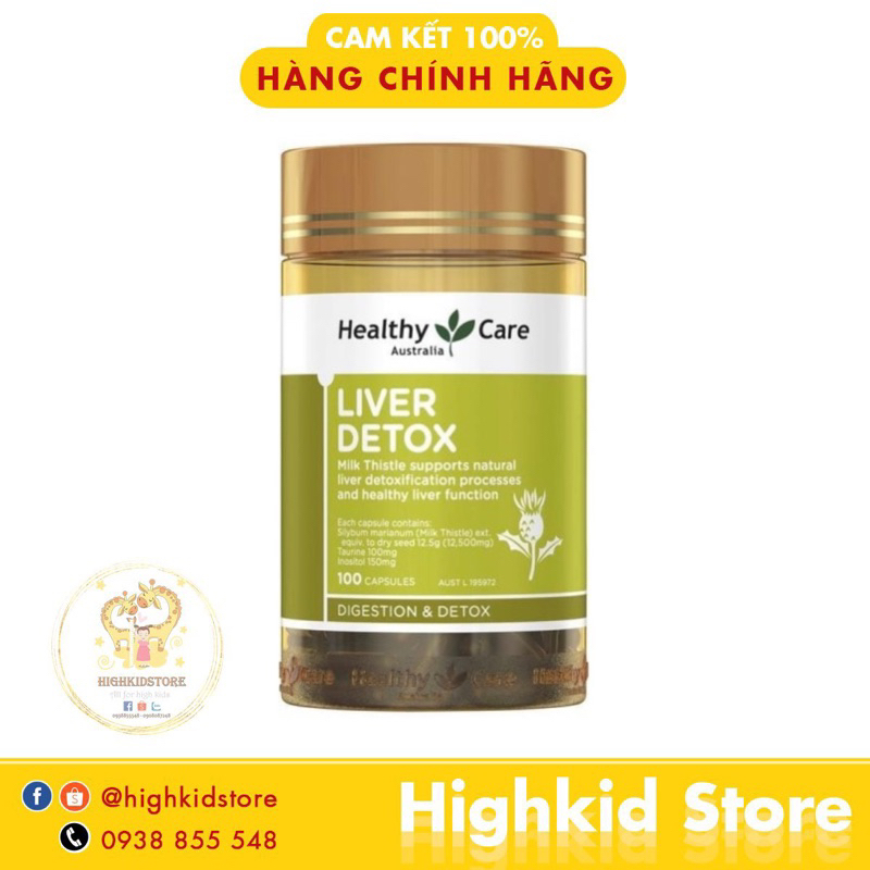 Viên uống giải độc gan Liver Detox Healthy Care của Úc- Thanh lọc cơ thể, thải độc gan - 100 viên