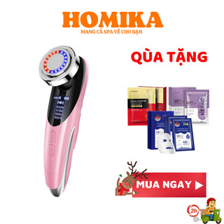 Máy massage mặt homika máy đẩy tinh chất dưỡng chất mát xa mặt ion điện di tinh chất máy rửa mặt cầm tay mini