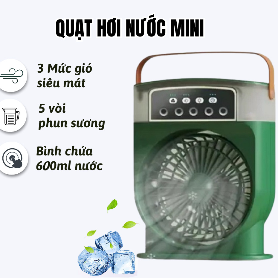 Quạt Tích Điện Phun Sương Để Bàn - Quạt Điều Hòa Hơi Nước Mini Cao Cấp Vòi Phun Mạnh Làm Mát Cực Nhanh Mẫu Mới Nhất