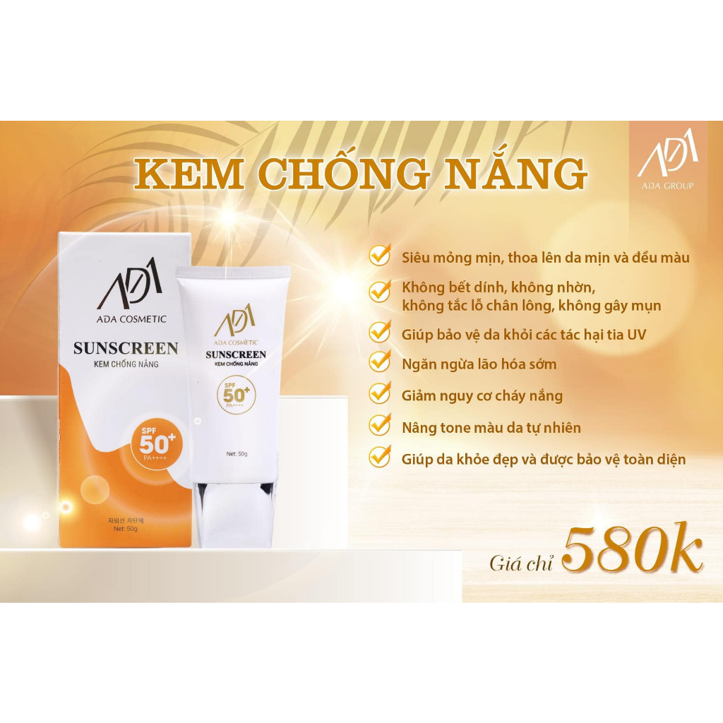 Kem chống nắng ada group 50g