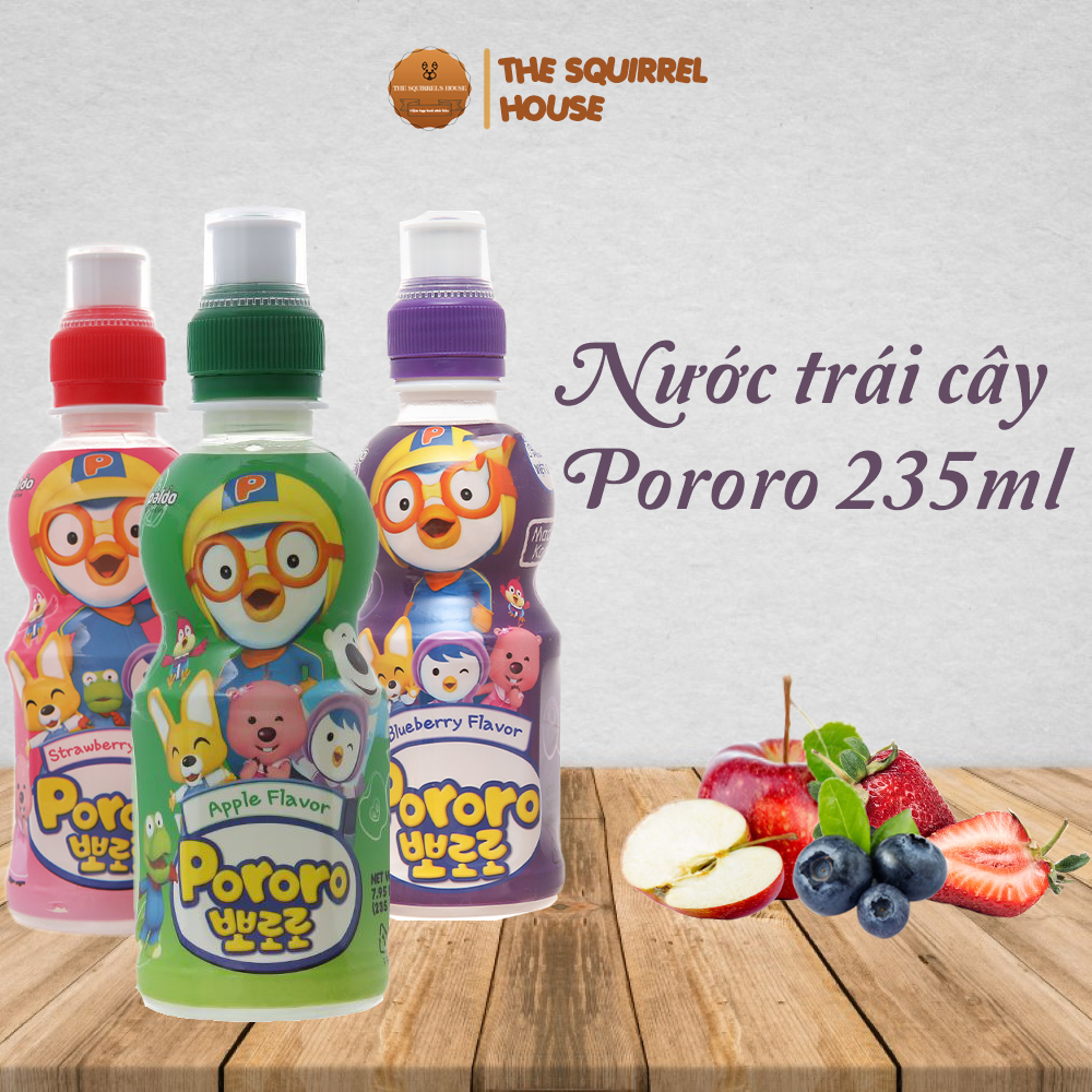 Nước trái cây pororo nhiều vị cho bé, nước trái cây hàn quốc thể tích 235ml.