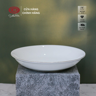 [Sứ Siêu Nhẹ] Đĩa Loe Sứ Viền Vàng 12K - Sứ Minh Châu