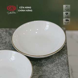 Đĩa chấm sứ viền vàng 12k - sứ minh châu