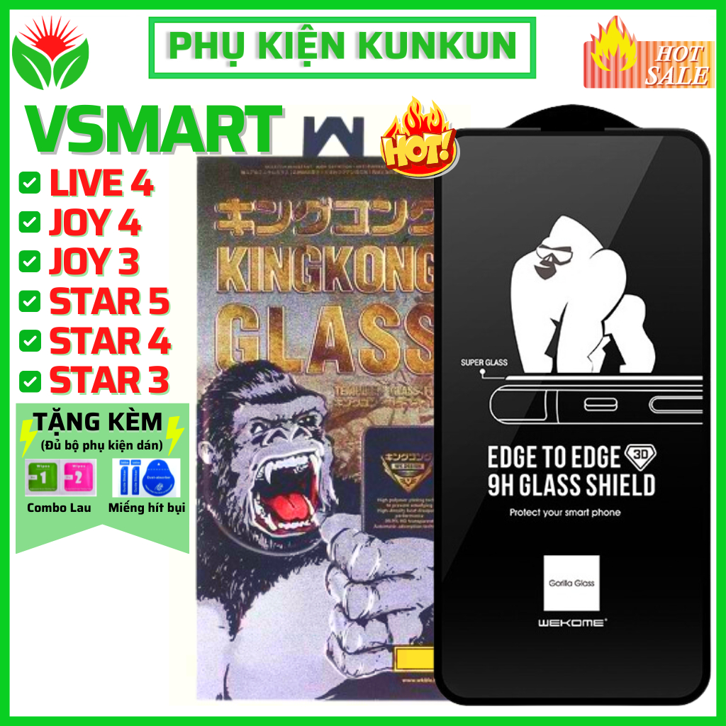 Cường Lực KingKong Vsmart Star 5 Joy 3 Joy 4 Live 4 Star 4 Star 3 - Phủ nano siêu mượt, chịu va đập tốt