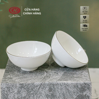 [Sứ Siêu Nhẹ] Bát Chấm Sứ Viền Vàng 12K - Sứ Minh Châu