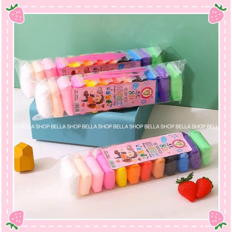 Đất Sét 12 Màu Siêu Nhẹ Tự Khô  Đồ Chơi Giải Trí An Toàn Cho Bé Tự Do Sáng Tạo