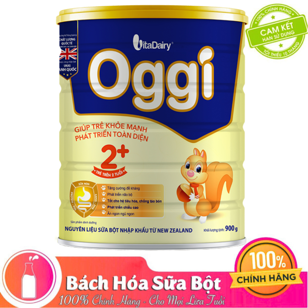 Sữa Bột Oggi 2+ 900g giúp bé khỏe mạnh, phát triển toàn diện