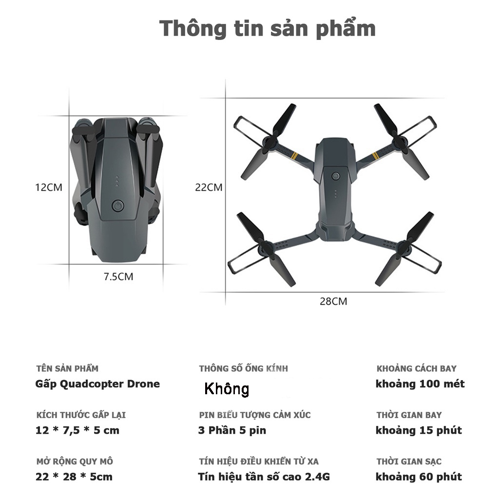 Hàng giao ngay 🛩️Flycam E58 drone đầy đủ chức năng, phiên bản mới không camera giá rẻ