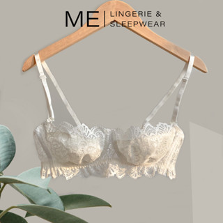 Áo lót ren cup ngang nửa quả có gọng nâng ngực trắng gợi cảm trẻ trung cao cấp Melingerie & Sleepwear