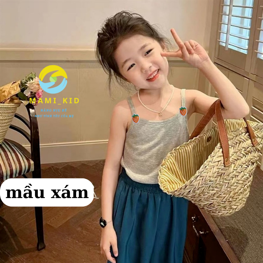 Áo Thun Hai Dây Bé gái Thun Tăm Mềm, Áo 2 Dây Sát Nách mùa hè cho bé,