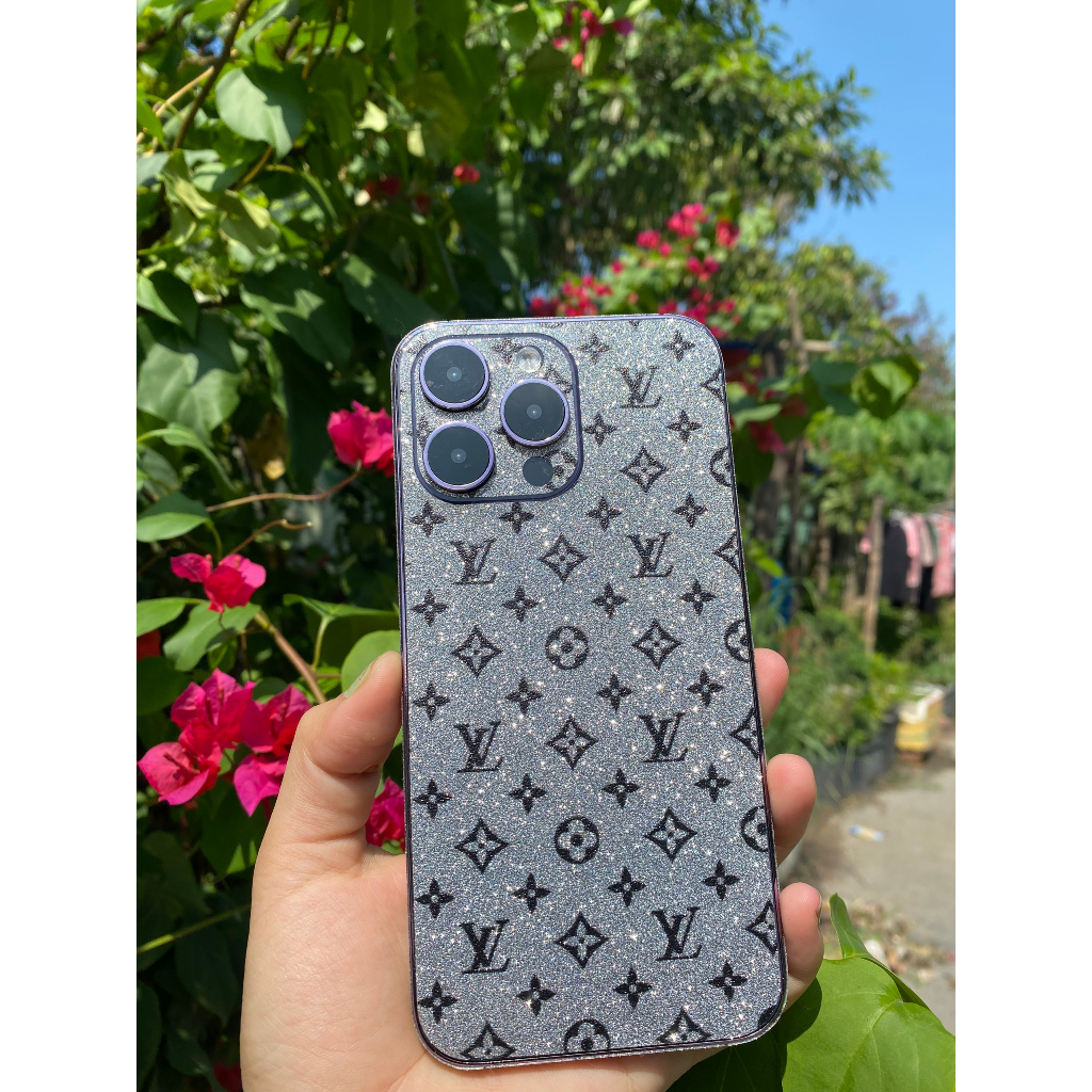 Skin nhũ bạc LV nhỏ - Miếng dán điện thoại cho dòng iphone