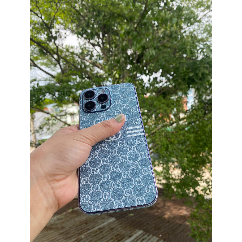 Skin nhũ xanh dương - Miếng dán cho dòng iphone