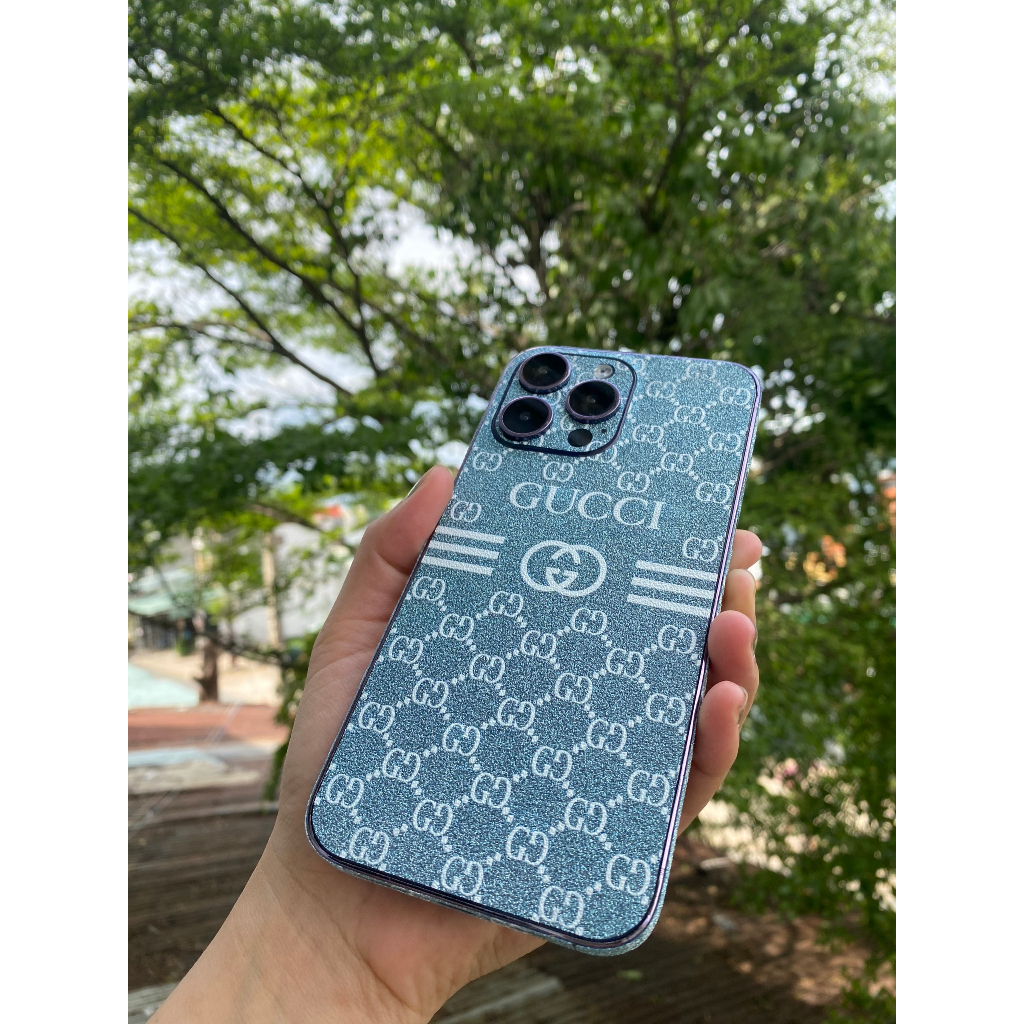 Skin nhũ xanh dương - Miếng dán cho dòng iphone