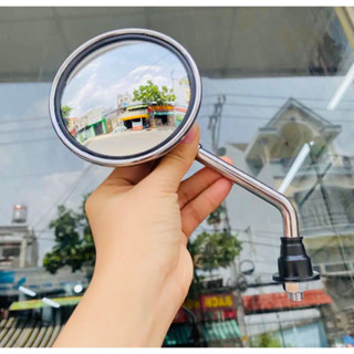 KÍNH CHIẾU HẬU TRÒN GƯƠNG CẦU LỒI LẮP MỌI DÒNG XE MÁY , XE ĐIỆN (tặng kèm ốc đổi chân)