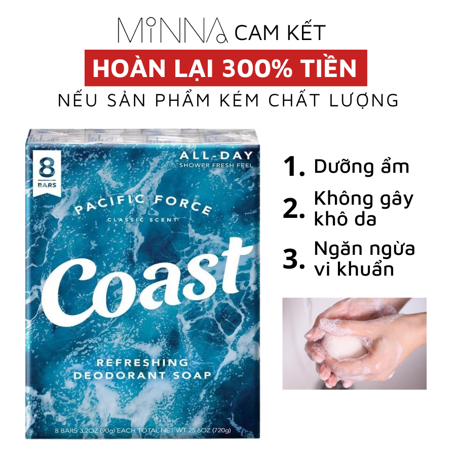 Lốc 8 Xà bông cục Coast Mỹ