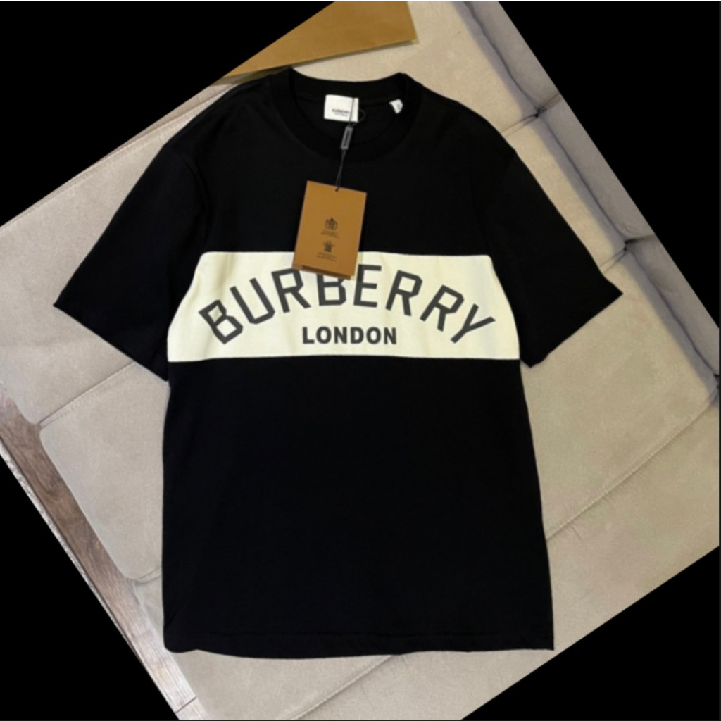 Áo thun form rộng Burbery tay lỡ 100% cotton, áo phông tay lỡ form rộng