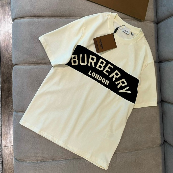 Áo thun form rộng Burbery tay lỡ 100% cotton, áo phông tay lỡ form rộng