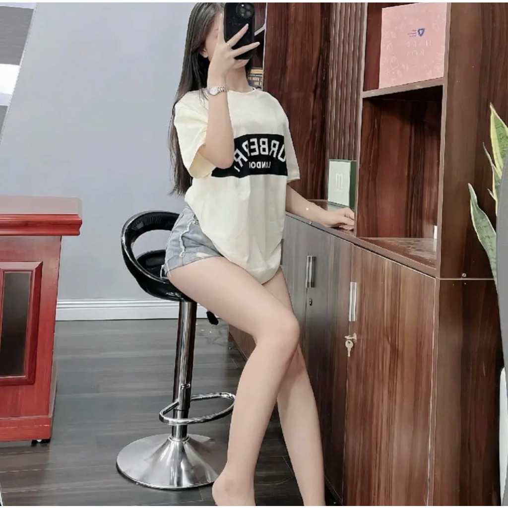 Áo thun form rộng Burbery tay lỡ 100% cotton, áo phông tay lỡ form rộng