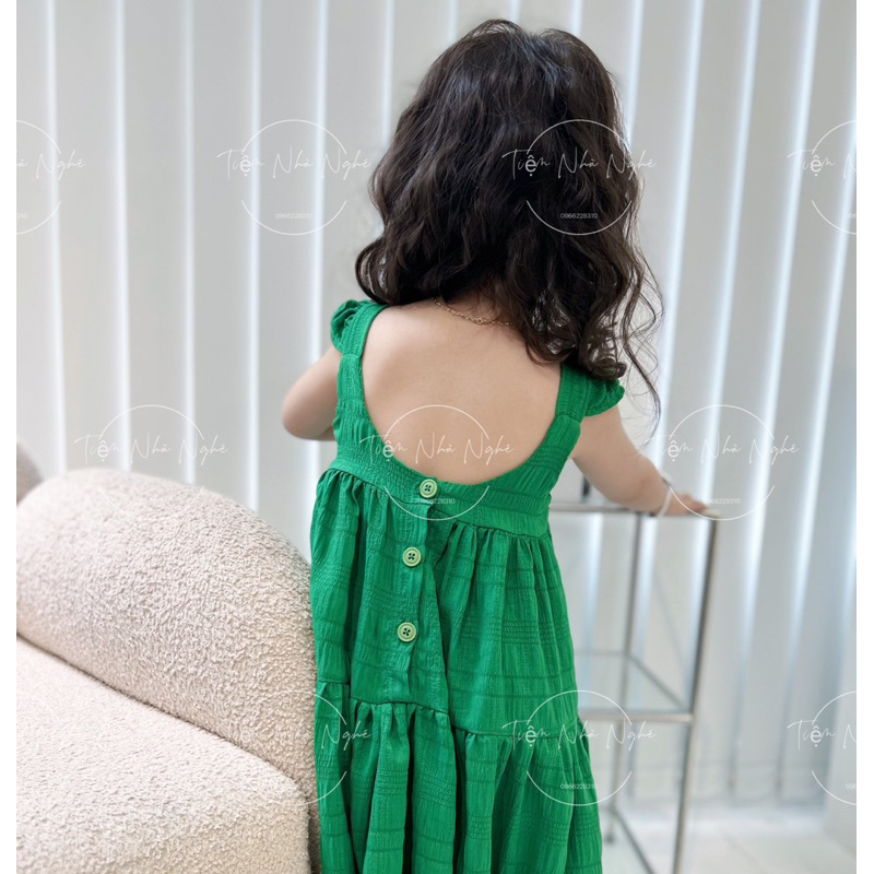 Váy Đầm Maxi "GREEN GIRL" xanh lá cho bé gái