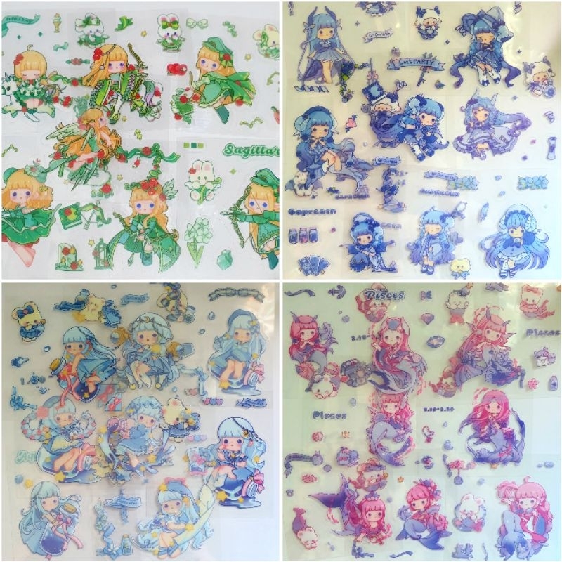 12 tấm sticker bé gái chibi cung hoàng đạo