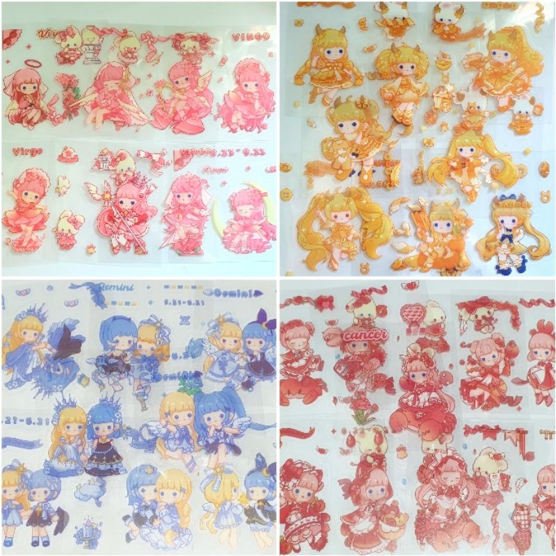 12 tấm sticker bé gái chibi cung hoàng đạo