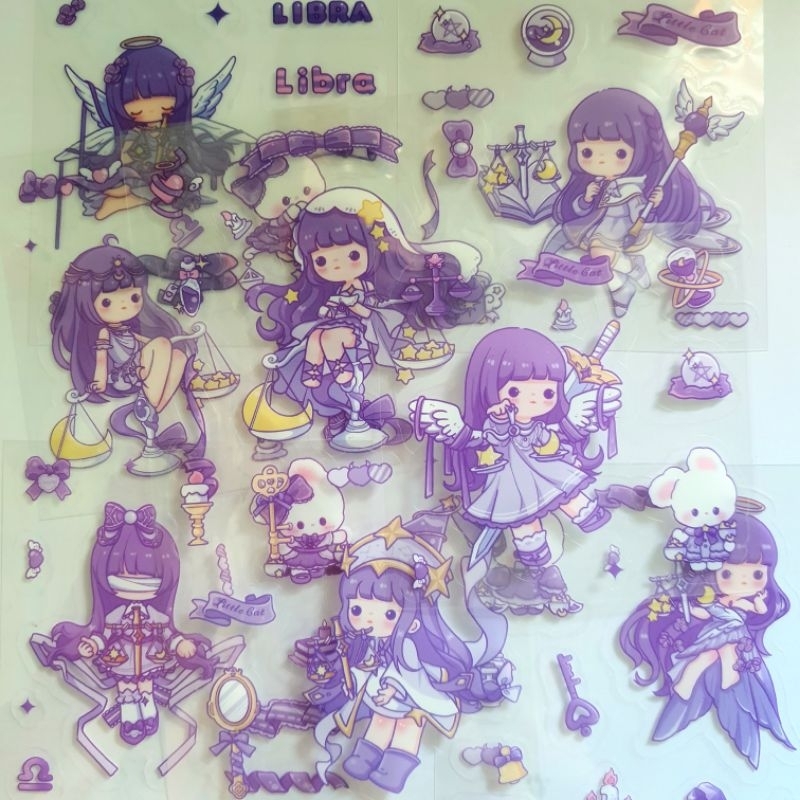 12 tấm sticker bé gái chibi cung hoàng đạo
