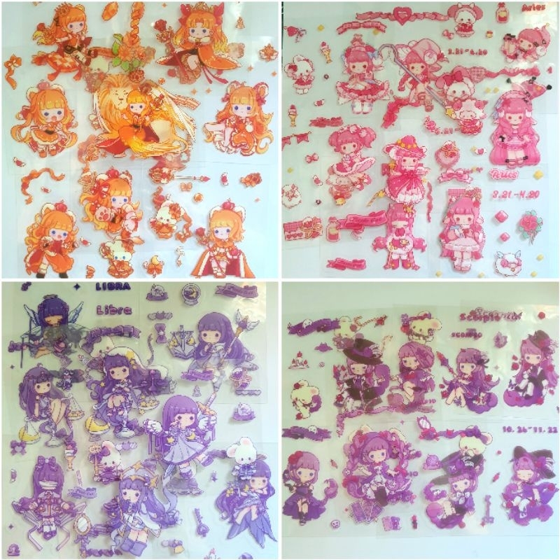 12 tấm sticker bé gái chibi cung hoàng đạo