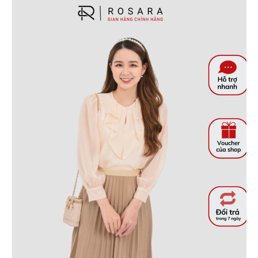 Thanh lý & Pass - Áo sơ mi thời trang công sở thiết kế nữ dài tay Rosara