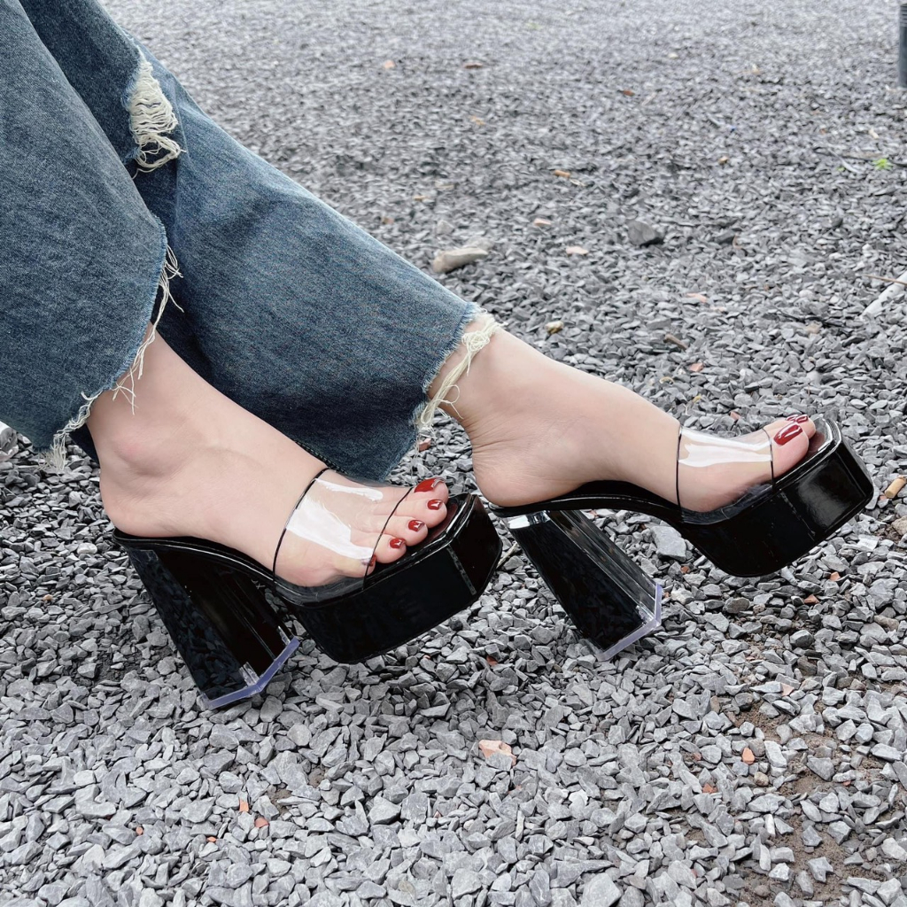 GUỐC CAO GÓT NỮ GÓT TRONG QUAI TRONG ĐẾ ĐÚP C105  HACHI SHOES