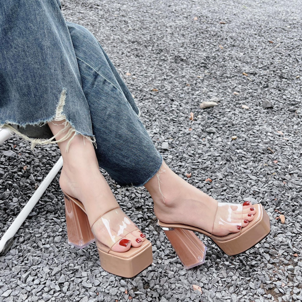 GUỐC CAO GÓT NỮ GÓT TRONG QUAI TRONG ĐẾ ĐÚP C105  HACHI SHOES