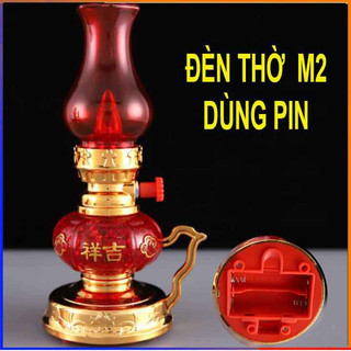 Đèn để bàn thờ chạy bằng pin - đèn dầu thờ vĩnh cửu
