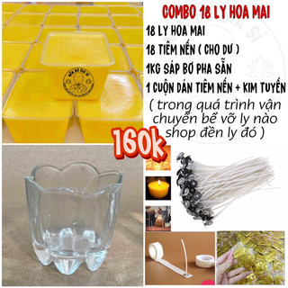 Combo làm 18 ly nến bơ hoa mai