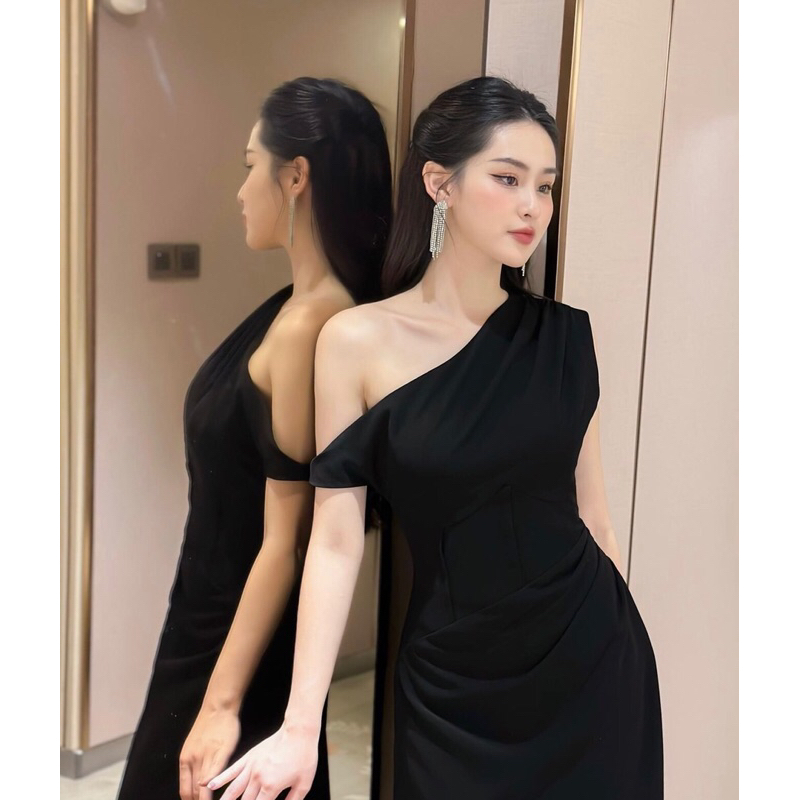 Hoa tai bạc dáng dài đính đá phong cách cá tính