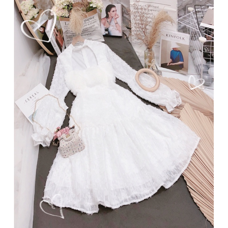 Đầm voan lông côg chua