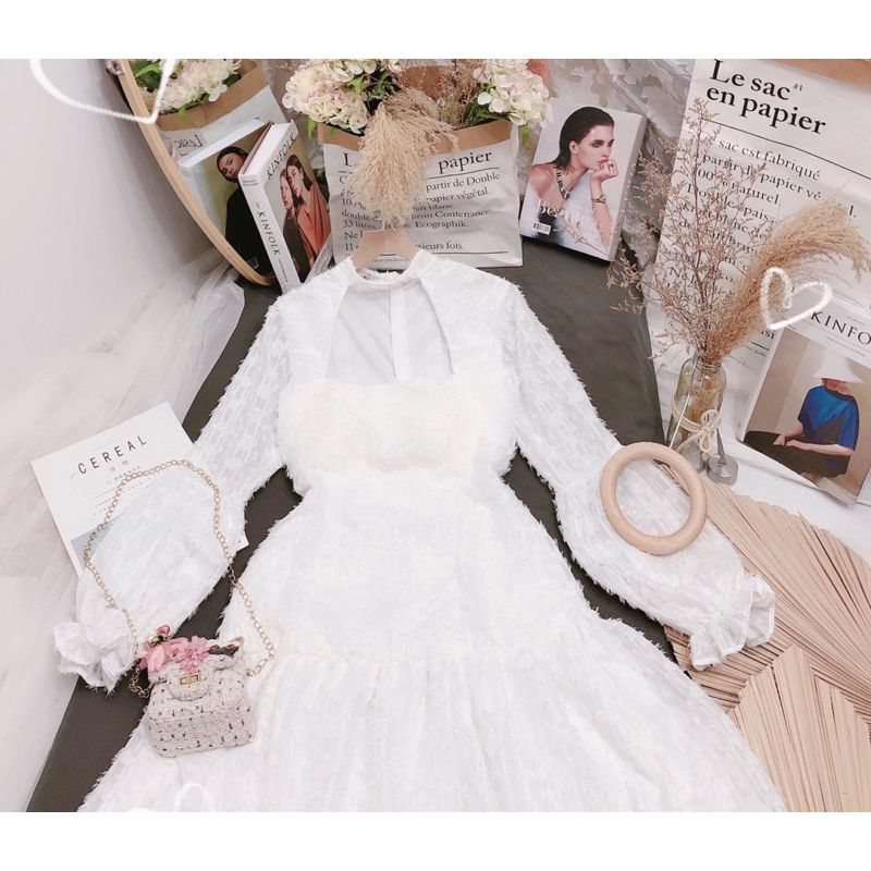 Đầm voan lông côg chua